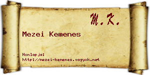 Mezei Kemenes névjegykártya